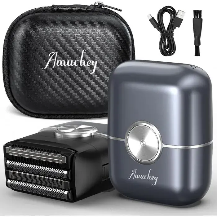 Mini rasoir électrique pour homme avec étui de voyageRasoir électrique étanchéité IPX7Rasoir Portable Homme ave RASOIR ELECTRIQUE