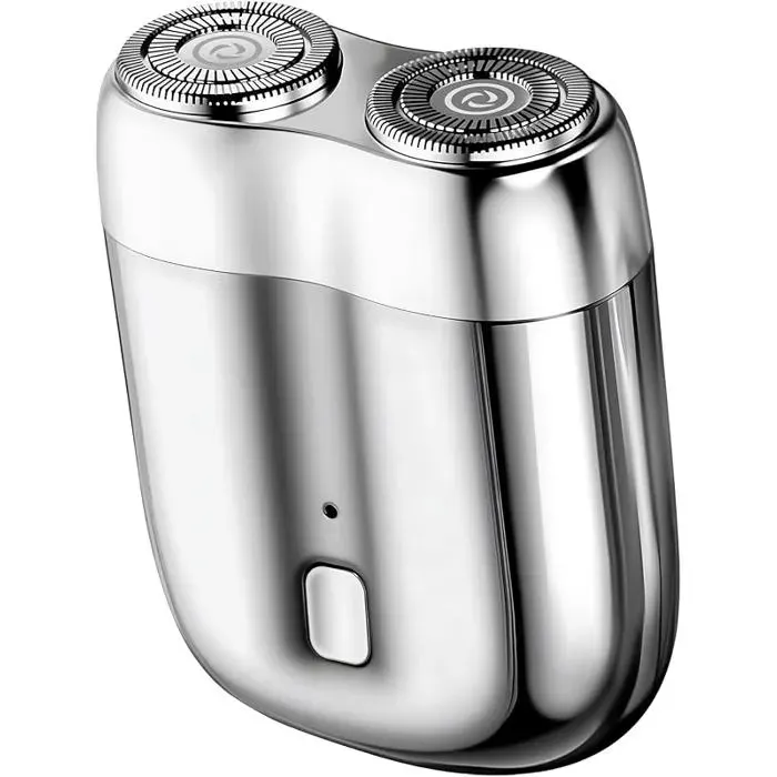 Mini Rasoir Électrique pour Hommes IPX7 Étanche Rasoir de Magnétique Voyage Rechargeable USBLames Haute Argenté RASOIR ELECTRIQUE