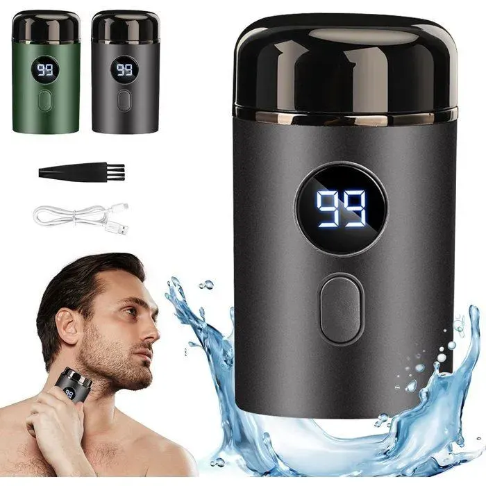 Mini rasoir électrique - Rasoir pour homme - Mini rasoir électrique - Rasoir de voyage lavable USB pour utilisation sur 3CQINGSHOP