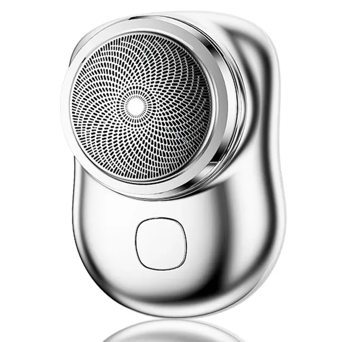Mini rasoir électrique sans fil chargement rapide via USB portable argent