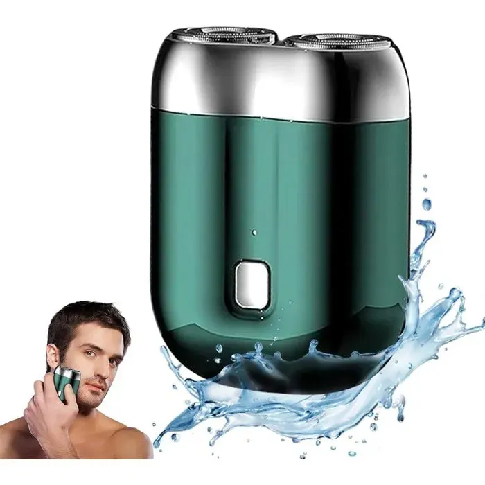 Mini rasoir pour homme - Tondeuse à barbe étanche IPX6 - Multifonctionnel pour le visage et le corps - Équipement de rasa QIEDOVIEY