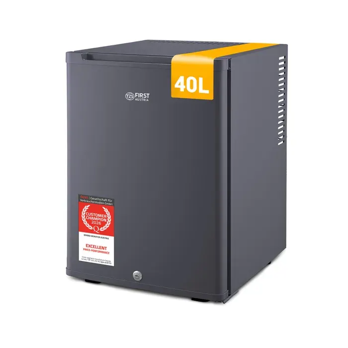 Mini réfrigérateur 40L silencieux TZS First Austria - Minibar pour camping bureau chambre & hôtel - Anthracite