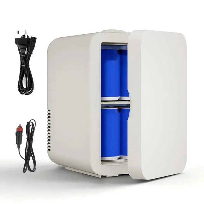 Mini Réfrigérateur 8L Mini Frigo - Froid et Chaud - Mini Frigo Portable - Silencieux - Blanc