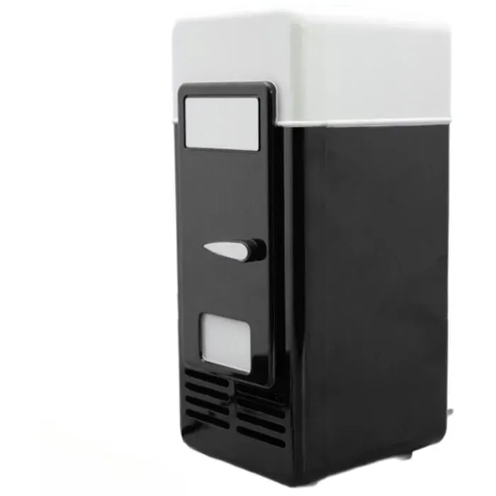 Mini-réfrigérateur avec port USB pour la maison et la voiture réfrigérateur portable 95 x 95 x 195 mm noir