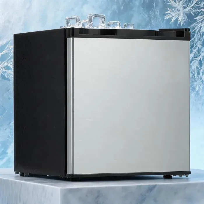 Mini réfrigérateur compact 45 L avec congélateur – Double porte – Thermostat réglable – Porte réversible – Pour chambre bureau
