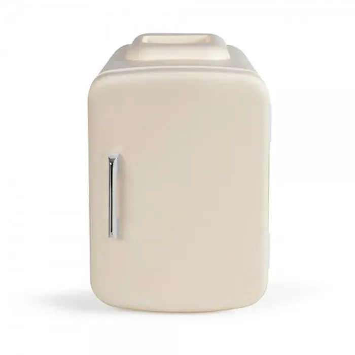 Mini réfrigérateur LIVOO 2 en 1 beige compact 24.5x18.4x27 cm
