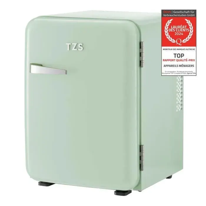 Mini Réfrigérateur Portable 40L Mini Frigo de Chambre ou Hôtel - Silencieux Réglages de Température Retro Vert