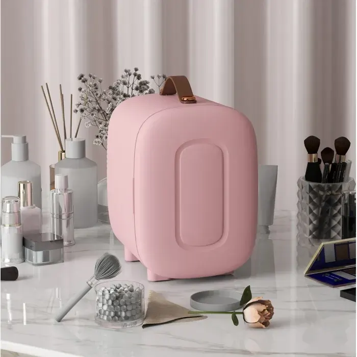 Mini réfrigérateur portable Beauté – 4 L – Rose – Fonction refroidissement et chauffage – 26 dB