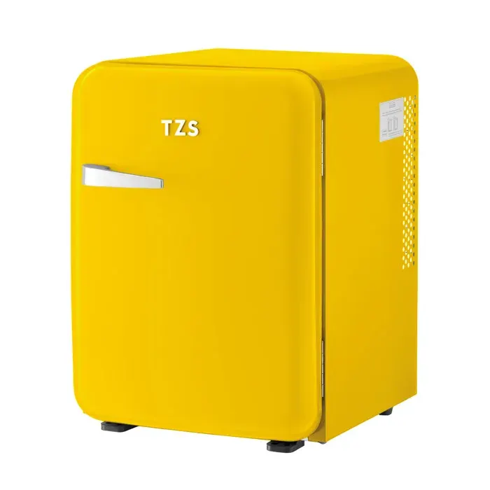 Mini Réfrigérateur Rétro 40L TZS First Austria - Silencieux 22dB - Jaune - Frigo dappoint - Design Vintage