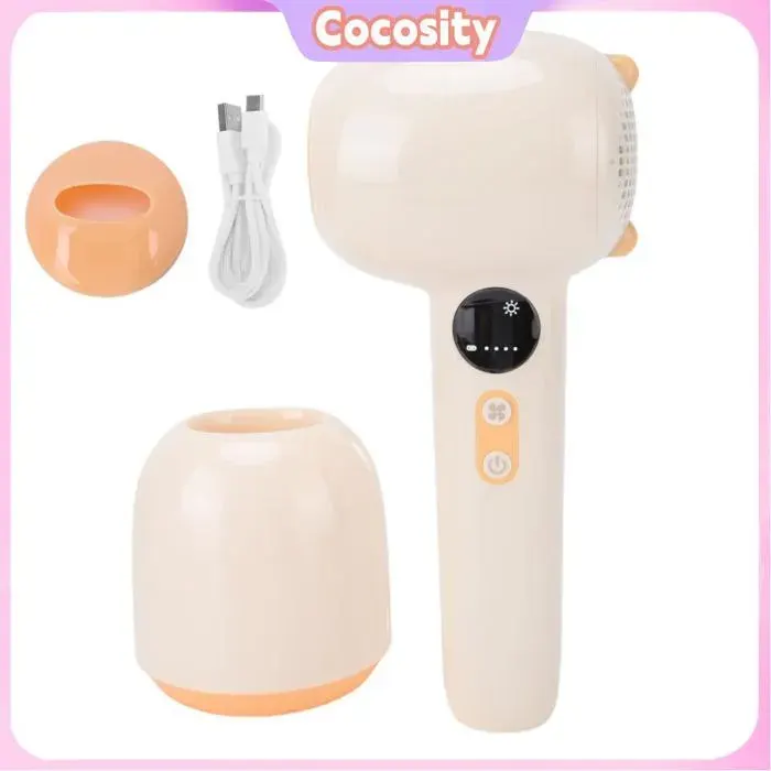 Mini sèche-cheveux sans fil mini sèche-cheveux portable silencieux magnétique avec vent froid et chaud température