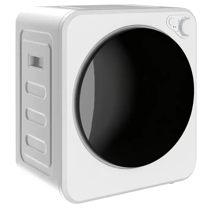 Mini sèche-linge 4 kg - Sèche-linge à évacuation avec tambour en inox - 5 programmes 800W/400W - Blanc