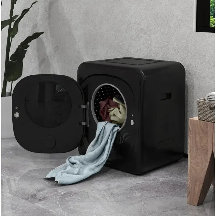 Mini sèche-linge à évacuation AESVAR 4 kg 6 programmes LED tactile 800 W noir acier inoxydable