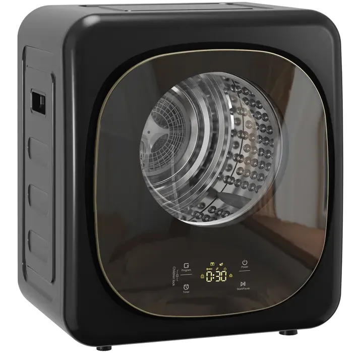 Mini Sèche-Linge Compact 4 kg - Sèche-Linge de Table 800W - 5 Programmes Tactile - Noir
