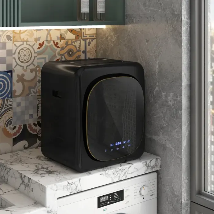 Mini-sèche-linge dune capacité de 4kg avec écran tactile LED 60°C 800W sèche-linge mural autoportant à évacuation noir