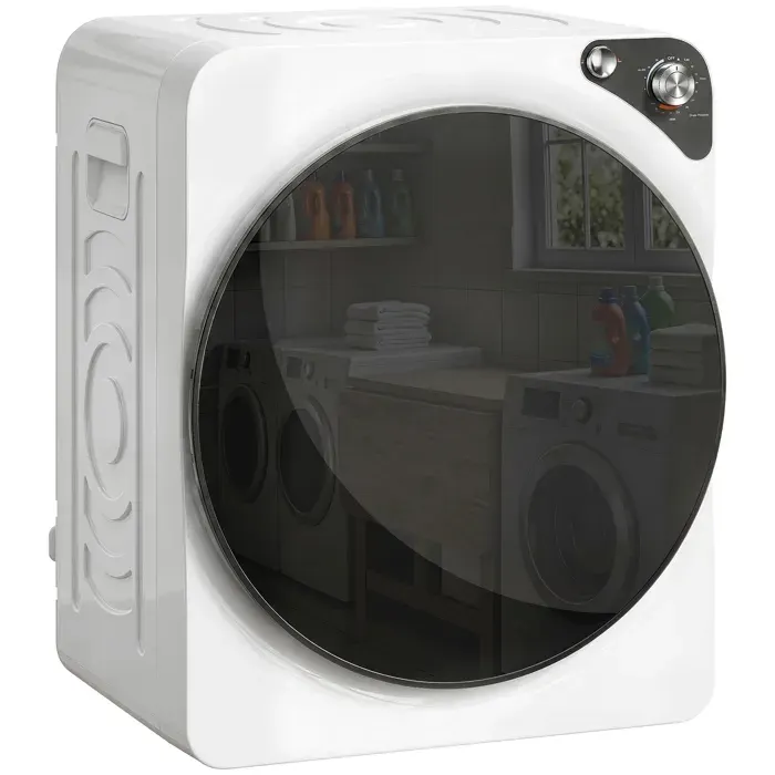 Mini sèche-linge portable 5 kg 5 programmes 1000 W jusquà 60 °C minuterie tambour en acier inoxydable pour la maison