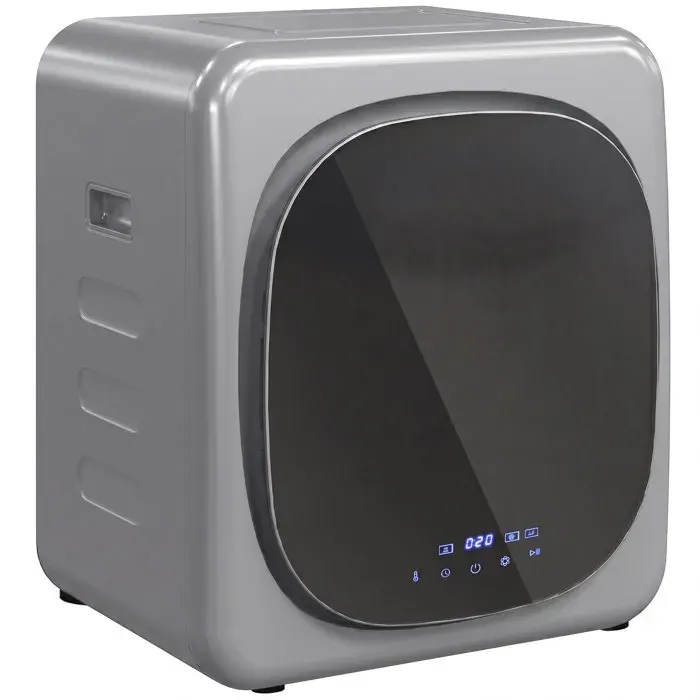 Mini Séchoir à air charge 4 kg minuterie et programmes intelligents 48x40x56 cm couleur argent