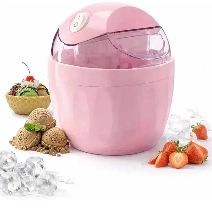 Mini Sorbetière Machine à Desserts Individuelle Sorbetière Compacte à une Touche pour Yaourt Glacé Sorbet et Gelato Rose