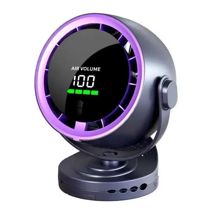 Mini ventilateur à clip rechargeable USB turbine haute performance silencieux réglable 100 vitesses rotation complète 720°