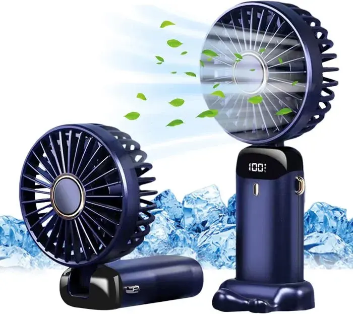 Mini Ventilateur à Main USB Portatif Portable Ventilateur De Bureau Petit Ventilateur de Poche 5 Vitesses Avec Base Ventilateur