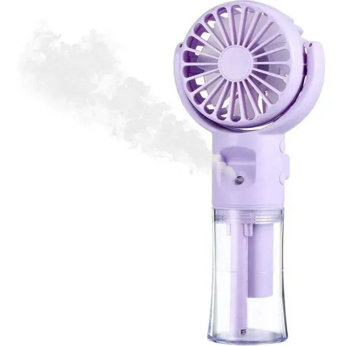 Mini ventilateur brumisateur - Portable - 4 vitesses - Batterie 4000 mAh - USB Type-C violet