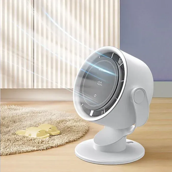 Mini Ventilateur Bureau Portable Turbo Réglable en Vitesse Batterie Rechargeable Affichage LED pour Maison Bureau Table ODIPIE