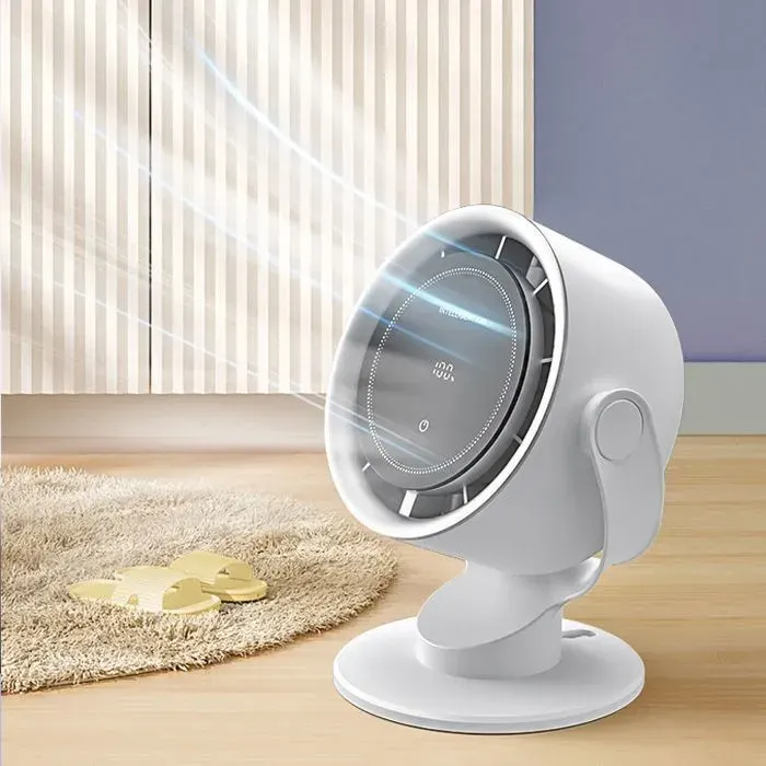 Mini Ventilateur Bureau Portable Turbo - VELUNOR - Vitesse Réglable - Batterie Rechargeable - Affichage LED - Maison - Silencieux