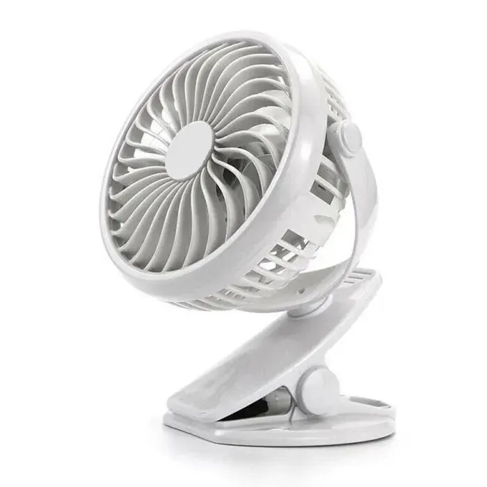 Mini Ventilateur clip USB Portable Silencieux 3 modes Rotation de 360° Pour Maison Bureau Voiture - Blanc - Yuan Yuan