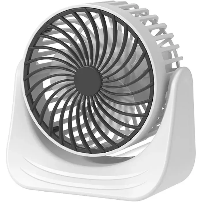 Mini ventilateur de bureau - DOK - Rechargeable USB - 3 vitesses - Vent élevé - Blanc