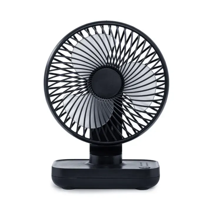 Mini ventilateur de bureau petit ventilateur USB silencieux batterie rechargeable 4000 mAh 4 vitesses — coloris Noir