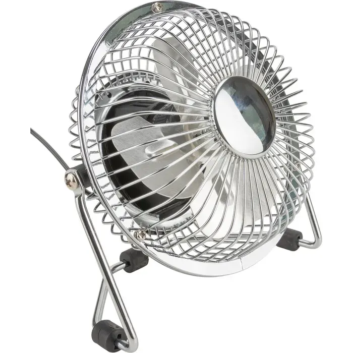 Mini ventilateur de bureau USB Ø13cm - argent - Voltman