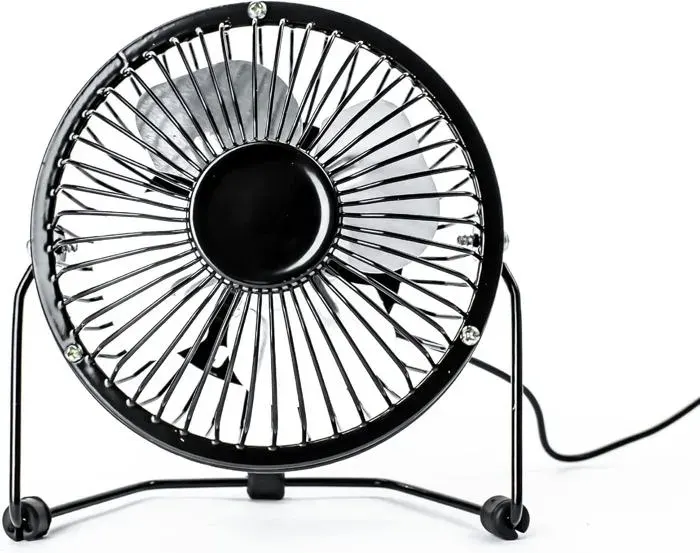 Mini ventilateur de bureau USB 4 - Finition métallisée noire