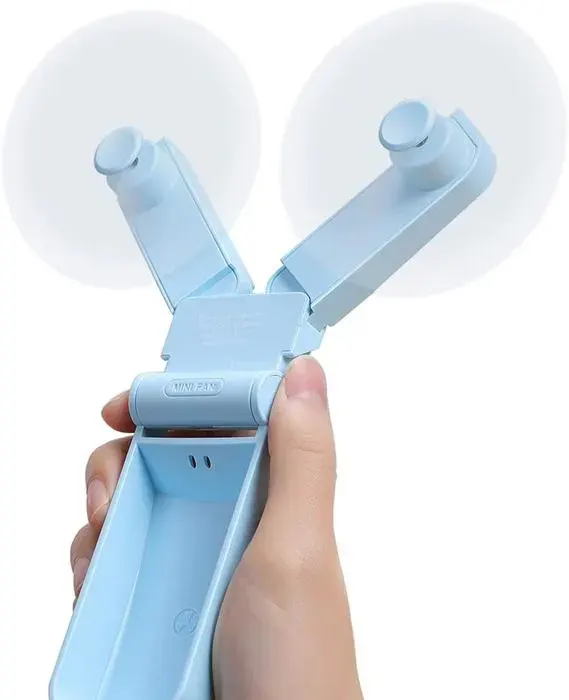 Mini ventilateur de poche personnel rechargeable par USB ventilateur à main pour voyage en plein air 2 vitesses de vent puissant