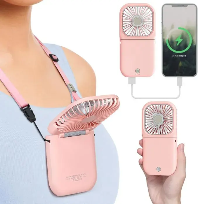 Mini ventilateur de poche portable – Ventilateur personnel rechargeable Mini ventilateur de refroidissement alimenté par USB Banque