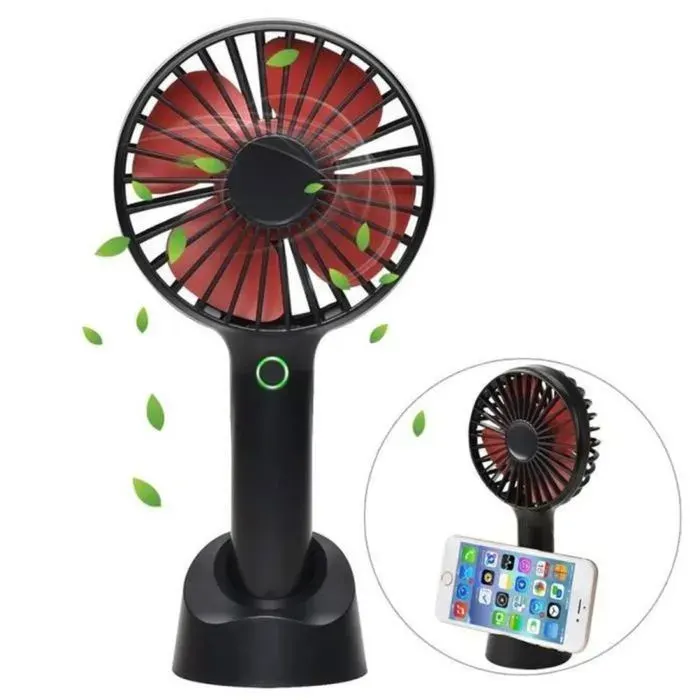 Mini ventilateur de poche USB rechargeable - HONO - Modèle - 4 vitesses - Lumière LED - Batterie 2000 mAh