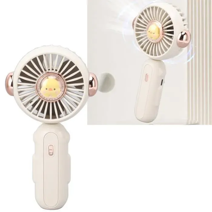 Mini ventilateur de poche - Vvikizy - Blanc - Pliable - Chargement USB - Batterie intégrée