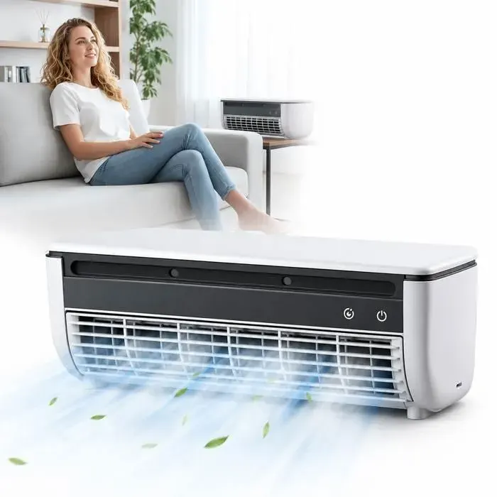 Mini Ventilateur de refroidissement Portable brumisateur 6000mAhMural Sans Conduit Avec Télécommande Et Ventilateur À 3 Vitesses