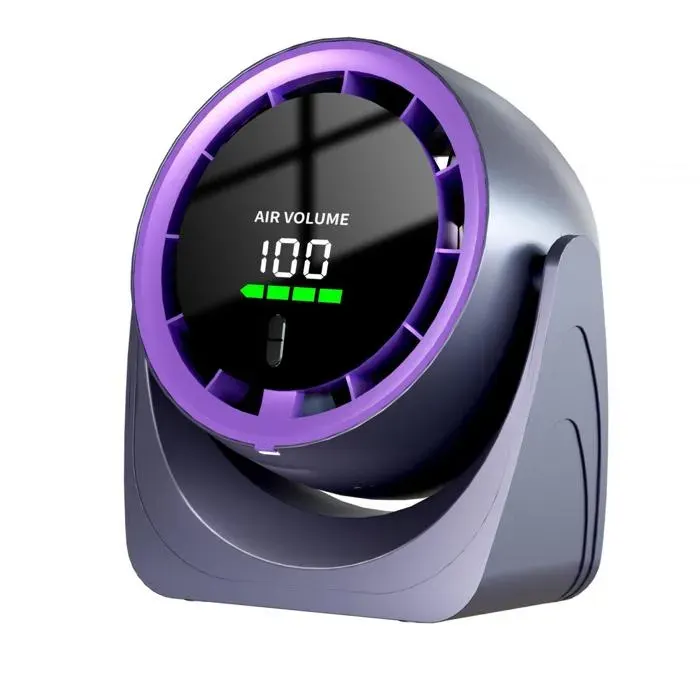 Mini ventilateur de table sans fil USB turbine aéronautique silencieux 100 paliers de vent rotation complète 720° batterie lithium