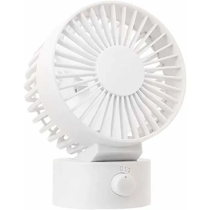 Mini ventilateur de table silencieux ventilateur portable USB personnel pour bureau maison bureau et chambre - Blanc Label