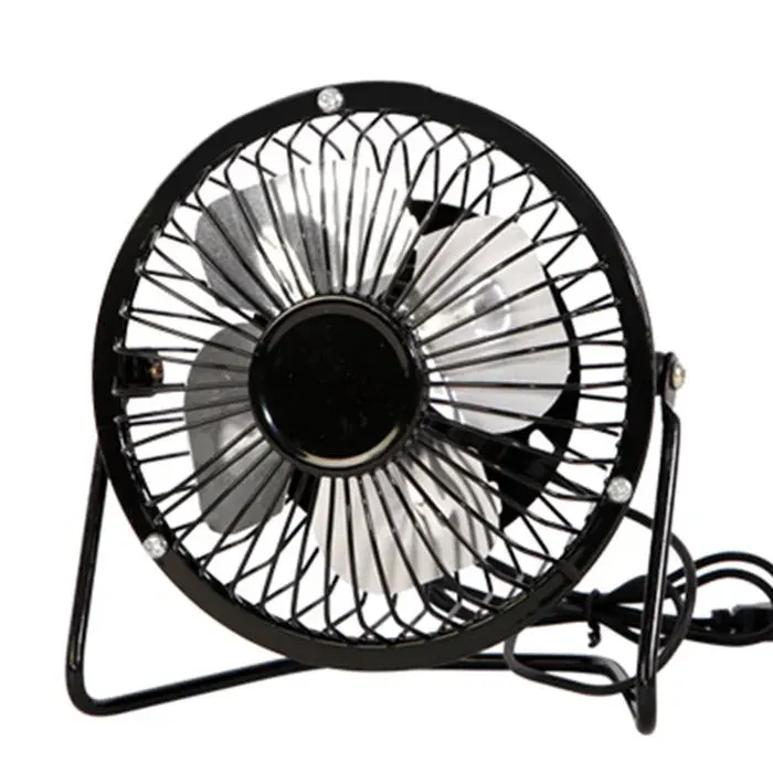 Mini ventilateur de table USB 4 Ventilateur de refroidissement portable à grande vitesse pour table de bureau de dortoir (noir