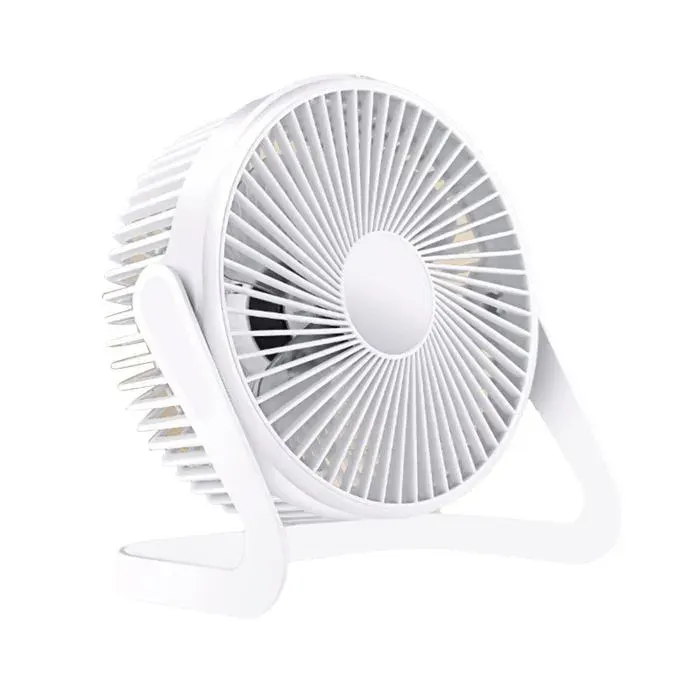 Mini ventilateur de table USB 5 pales moteur silencieux blanc Meoiruery