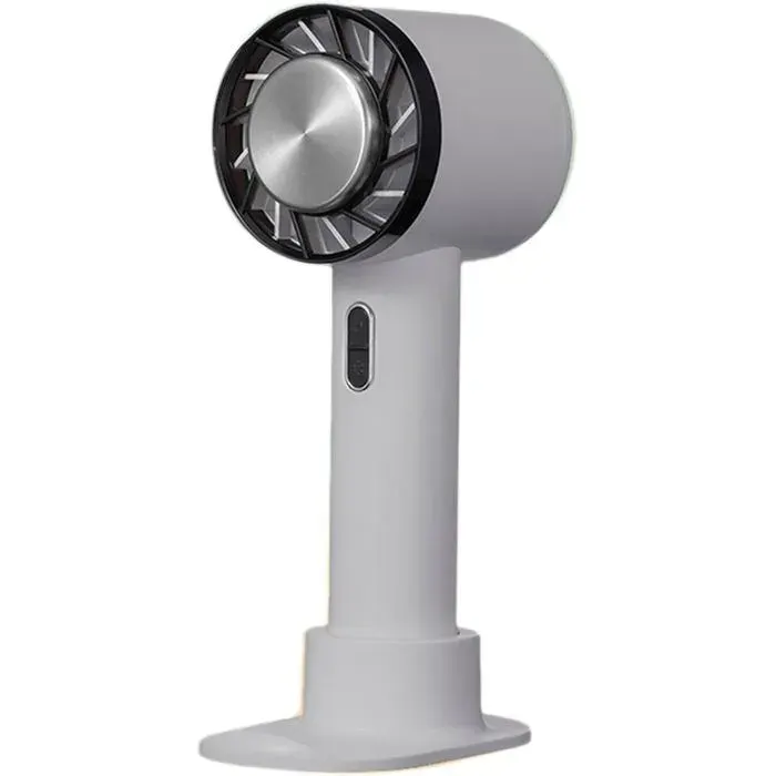 Mini Ventilateur Dos nu Portable Rechargeable par USB 3 Vitesses réglables Bureau avec Base pour Femme Homme Maison(gris)