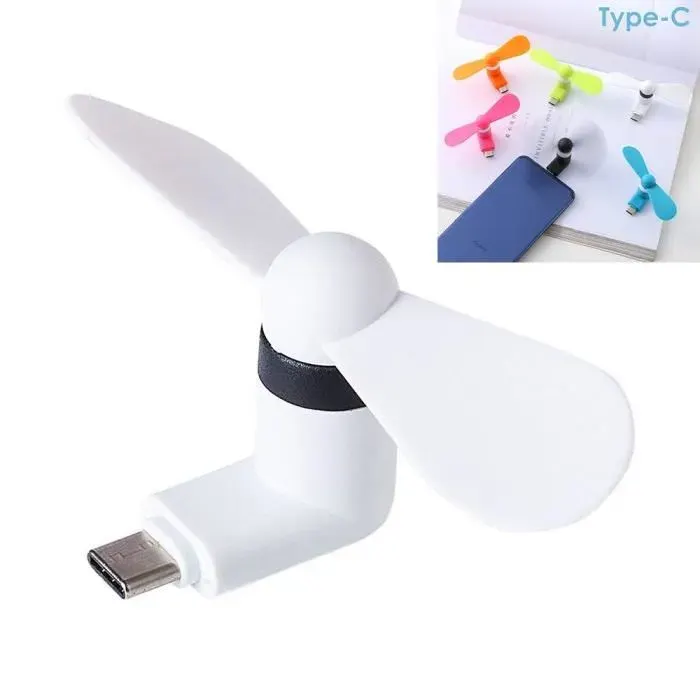 Mini Ventilateur - E.F.CONNECTION - USB Type-C - Portable - Silencieux - 85 cm — coloris Blanche