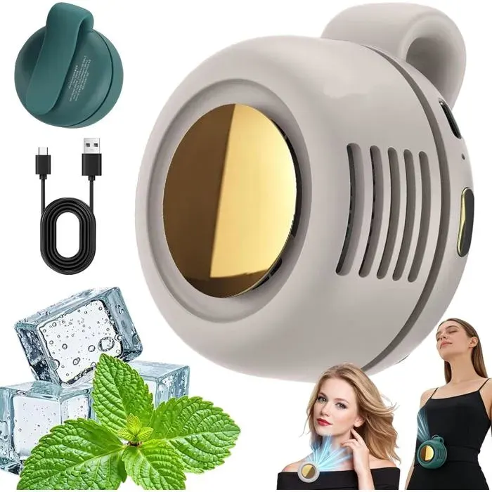 Mini Ventilateur électrique portable sans pales et silencieux À clipser3 vitesses réglables Petit à fixer à la taille ou au cou-B