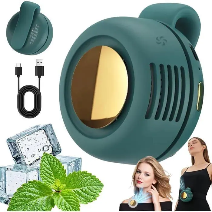 Mini Ventilateur électrique portable sans pales et silencieux À clipser3 vitesses réglables Petit à fixer à la taille ou au cou-C