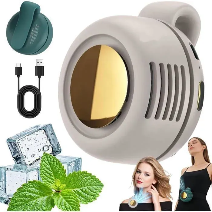 Mini Ventilateur électrique portable sans pales et silencieux À clipser3 vitesses réglables Petit à fixer à la taille ou au cou-B