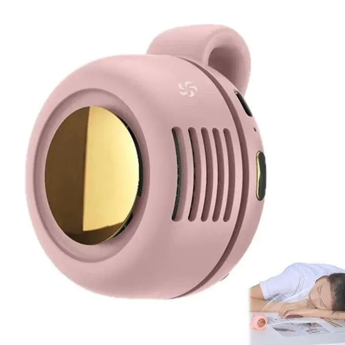Mini ventilateur électriquepetit ventilateur à clipser sur chemise ou ceintureréglable à 3 vitesses pour lextérieur-Rose