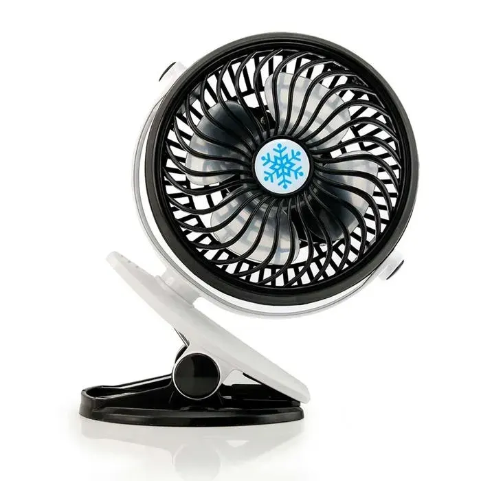 Mini ventilateur - FAMICAM - usb portable ventilateur à pince rechargeable 3 modes rotation de 720° pour bébe-enfant en été pour m — coloris Noir