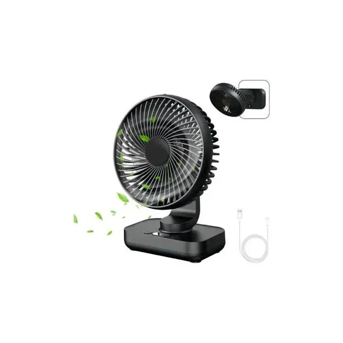 Mini Ventilateur Oscillant Ultra Silencieux 4000mAh 4 Vitesses LED Bureau