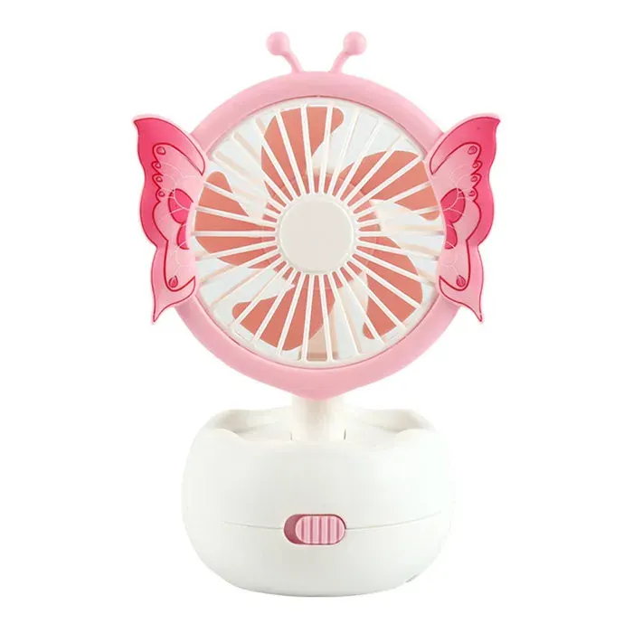 Mini ventilateur papillon – XVX – Rechargeable USB silencieux – Pour enfants bureau et voyage – Rose