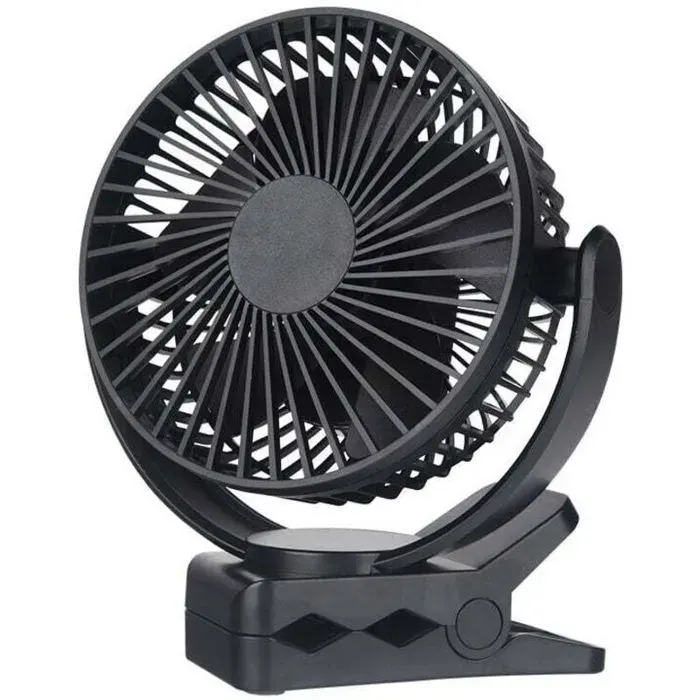 Mini ventilateur Pince USB 5.5 inch avec batterie 5000 mAh Portable Petit Ventilateur de Bureau 3 vitesses double rotation à 36